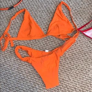 Bright orange bikini